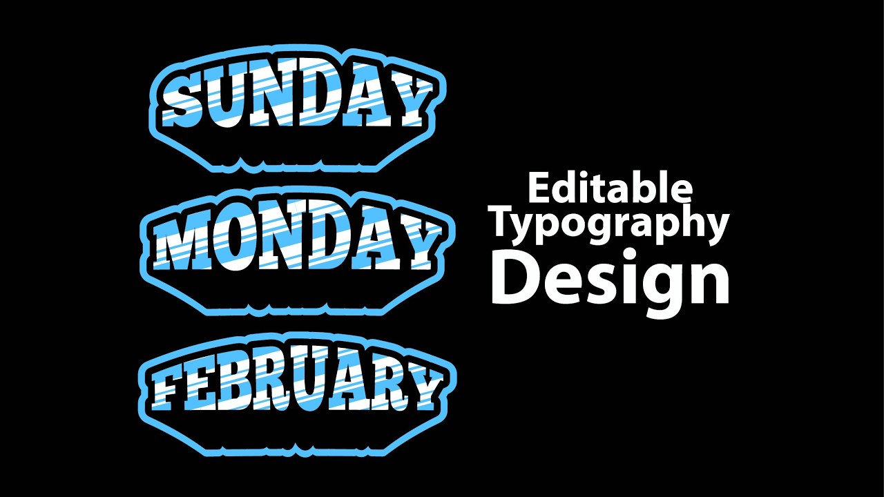 Editable Typography Design in Adobe Illustrator.