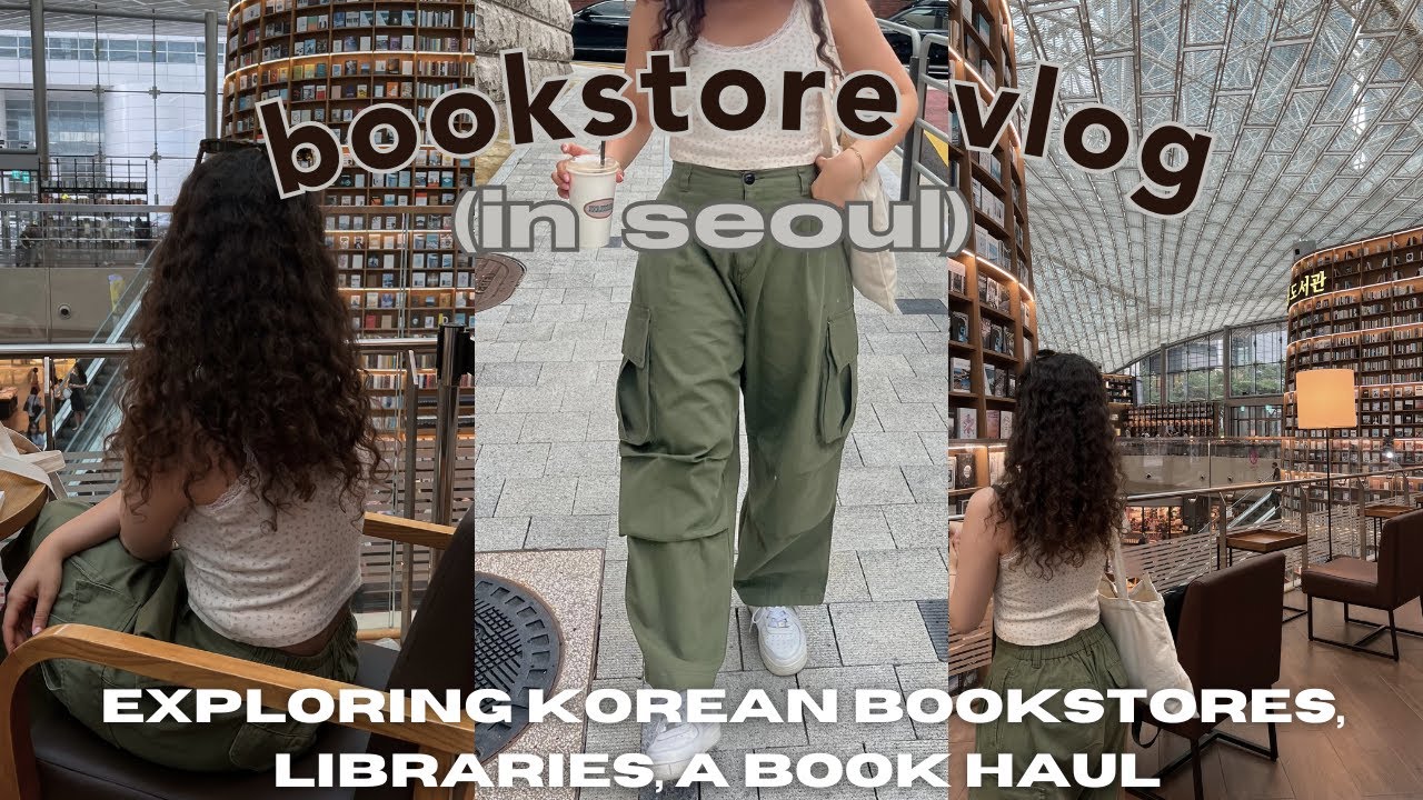 bookstore vlog in seoul 📖🌧 english bookstores, starfield library, book haul