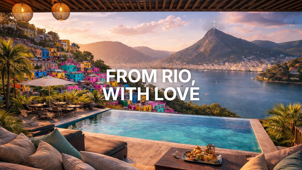 Brazilian Bossa Nova Relaxing Music | Rio de Janeiro Mountain & Favela Views