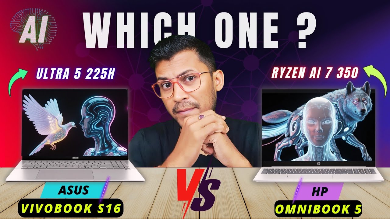 ASUS Vivobook S16 Intel Core Ultra 5 225H Vs HP OmniBook 5 AMD Ryzen AI 7 350🔥Best AI Laptop?🔥