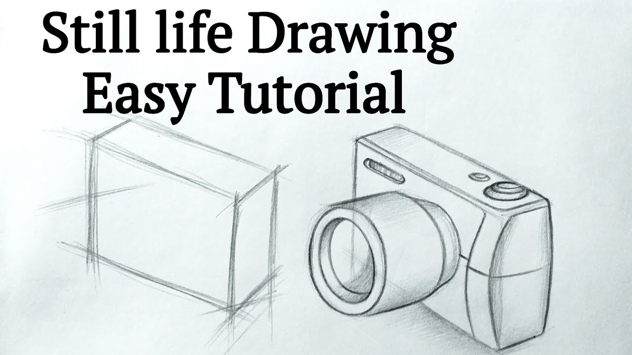 How to draw Still life drawing Camera step by step for beginners Basics Drawing Tutorial with pencil