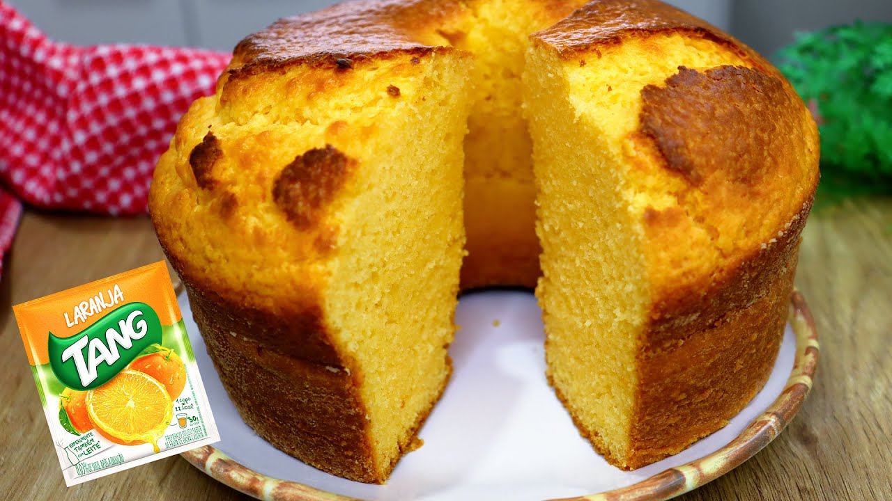 BOLO DE LARANJA FOFINHO COM COM SUCO TANG
