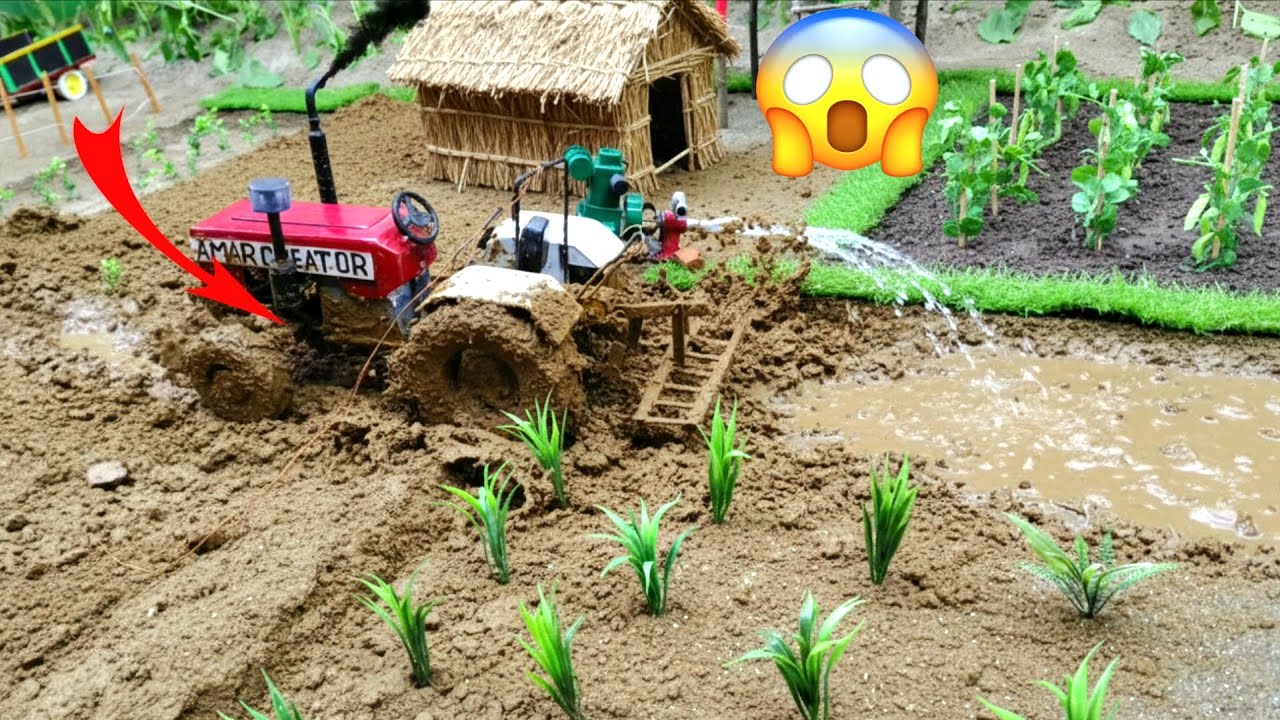 Diy mini tractor ploughing farming land Morden cultivator machine