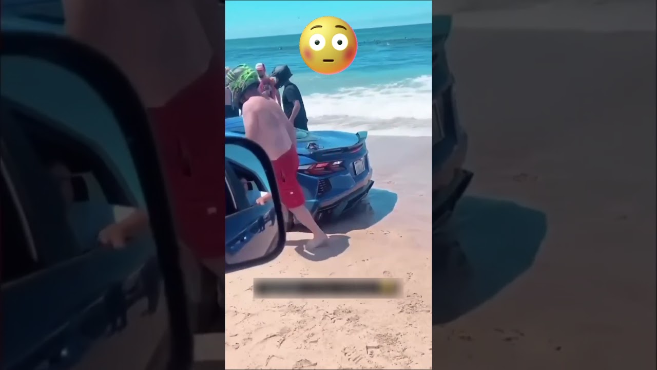 Corvette Stuck in Sand! Can They Push It Out? 🚗🏖️