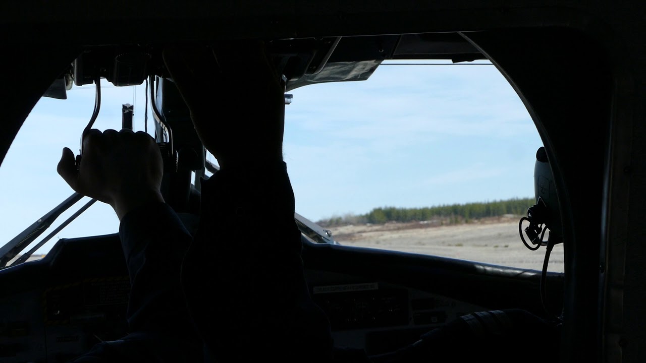 Air Inuit Twin Otter landing to La Grande airport.