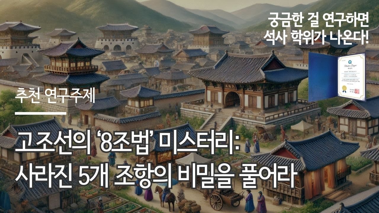 고조선의 &lsquo;8조법&rsquo; 미스터리 사라진 5개 조항의 비밀을 풀어라 [석사학위 받기 / 연구주제 추천]