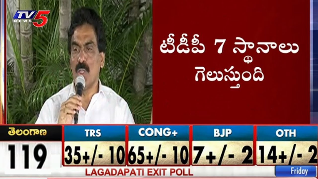 LIVE: Lagadapati Rajagopal Exit Poll Survey | Telangana Elections 2018 Exit Poll | TV5 Live