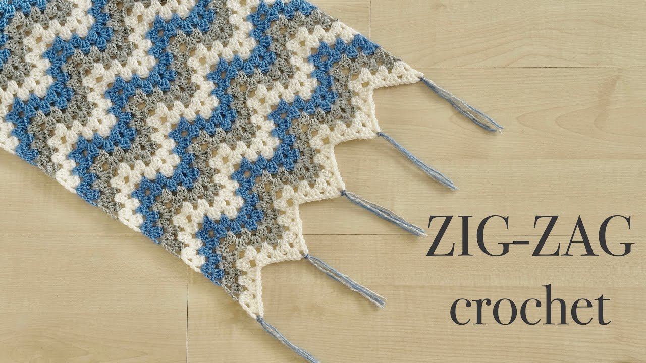 PATRÓN ORIGINAL ZIG-ZAG A CROCHET PARA ALFORMBRA, MANTA, TAPETE / TEJE TUTORIAL