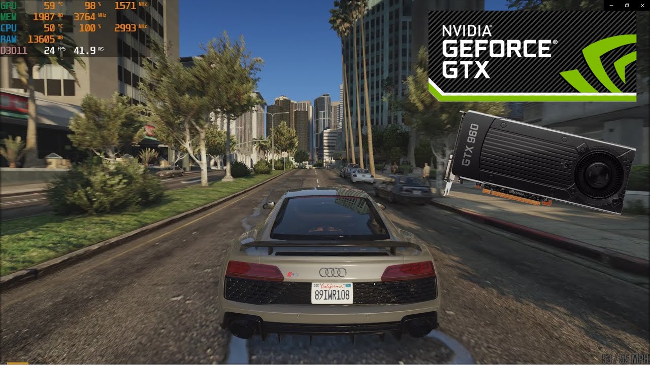 GTX 960 | GTA 5 | VERY HIGH SETTINGS + NVE + 2x MSAA | 1080p - Benchmark