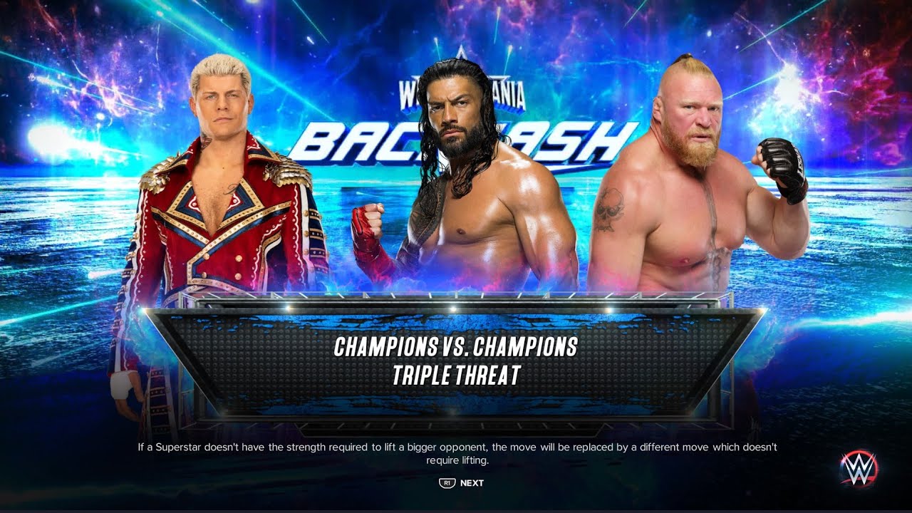 WWE2K23 | Roman Reigns vs. Cody Rhodes vs. Brock Lesnar - Champions vs. Champions Triple Threat!