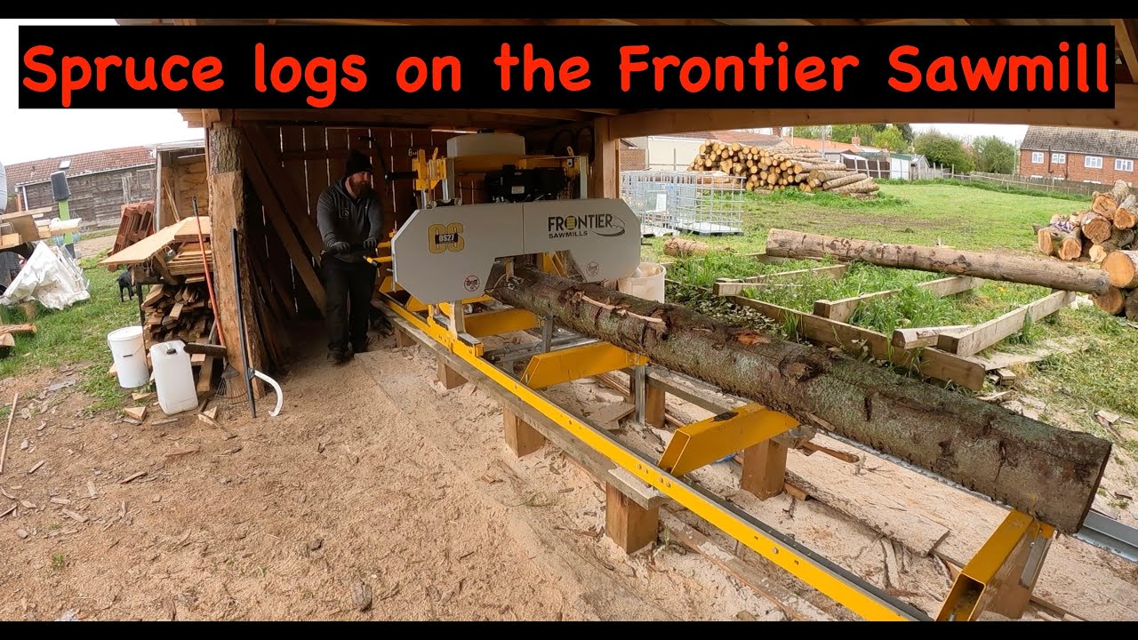 Milling Spruce siding and pole shed perlins with Frontier OS27 Sawmill