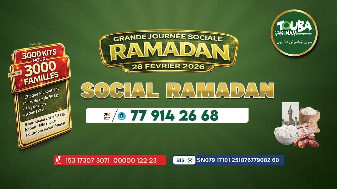 🛑 DIRECT🛑 Cérémonie Social Ramadan de Touba Ca Kanam