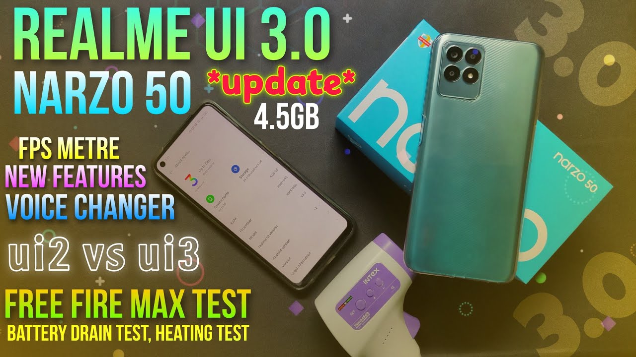 Narzo 50 Realme Ui 3.0 update || don't update || Free Fire test, Heating issue🥵