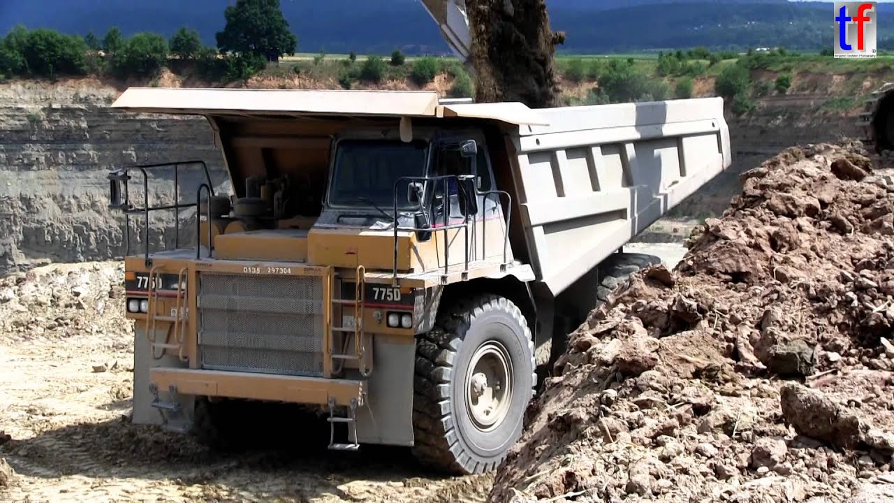 ** BIG BIG** Caterpillar 775D Mining Truck in a Quarry / Steinbruch, Germany, 2014.