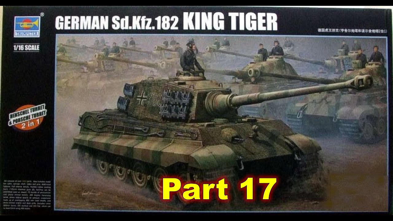 Сборка модели танка King Tiger от Trumpeter в масштабе 1/16 – Часть 17, Шаг 29 | Камуфляжная окра...