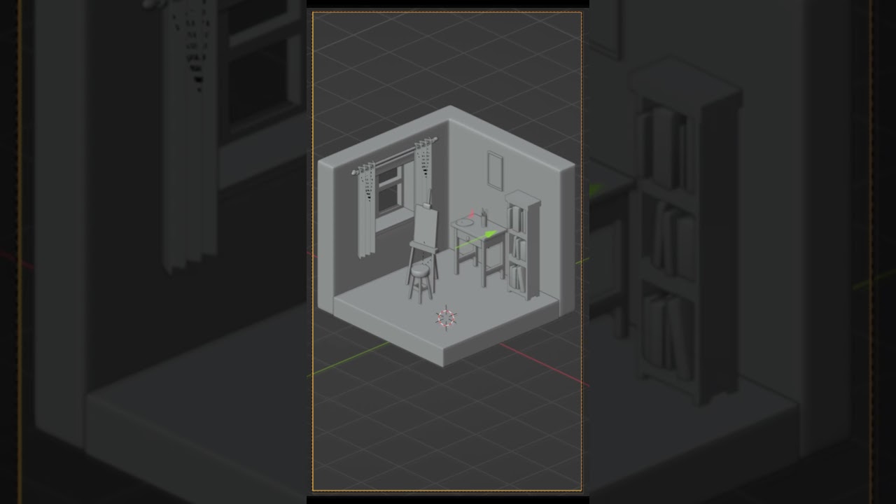 Sunlit Artist Room | #Shorts #3DAnimation #Blender #DigitalArt