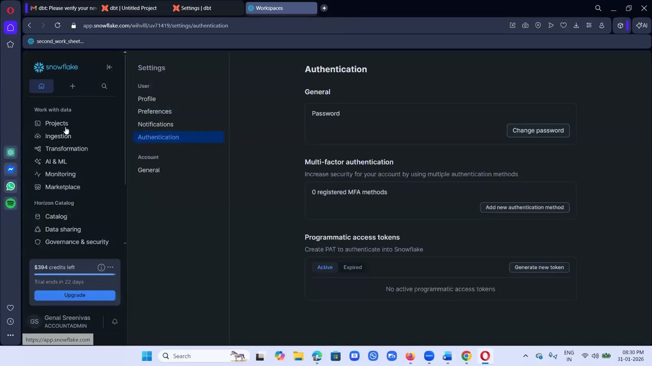 DBT for Snowflake Part 6, DBT Cloud Setup, dbt, data build tool, snowflake