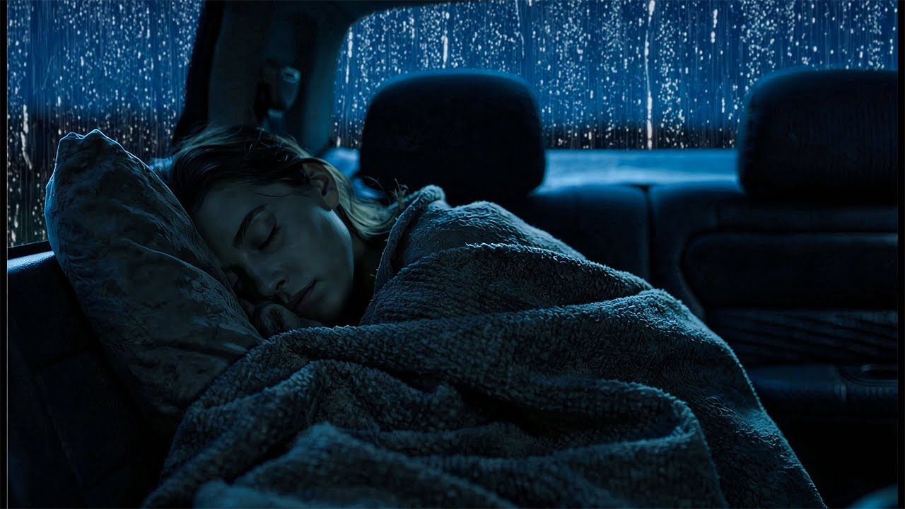 Heavy Rain at Night in a Cozy Car | Stress Relief & Insomnia Sleep Sounds