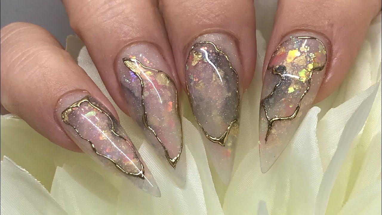 Acrylic Nails - Opal / Stone Marbled / Quartz / Granite All in one  / ACRYLIC NAILS