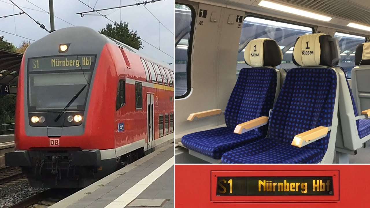 BR 111 mit Doppelstockwagen bei der S-Bahn Nürnberg: Mitfahrt Express S1 Erlangen - Nürnberg Hbf