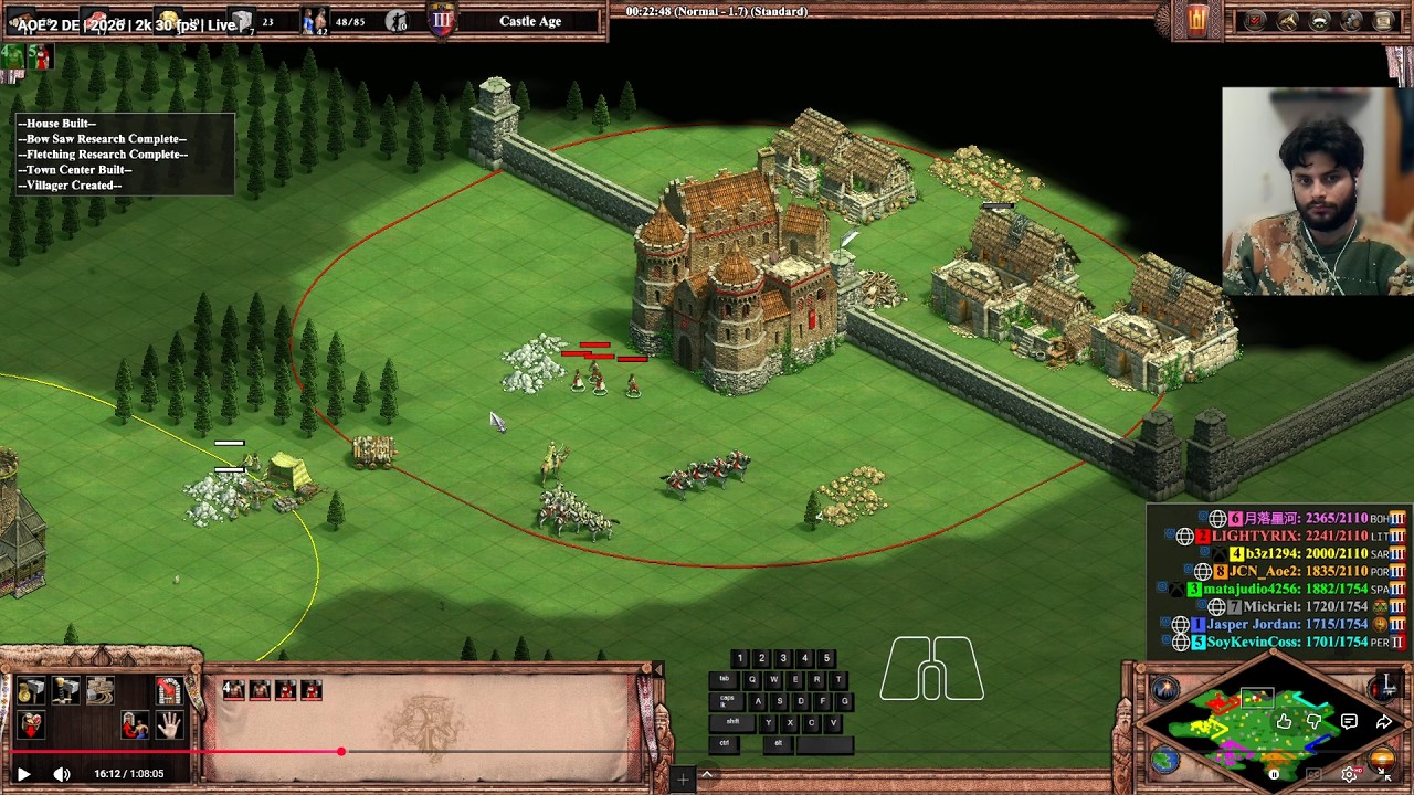 Forward Castle in Arena |  Deleting own Vills | AOE 2 DE | 2026 | 2k 30 fps | Live |