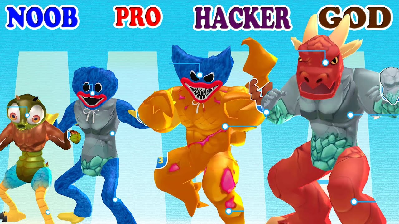 NOOBvsPROvsHACKERvsGOD in Monster Egg vs Monster Run 3D Gameplay - Which game do you like?