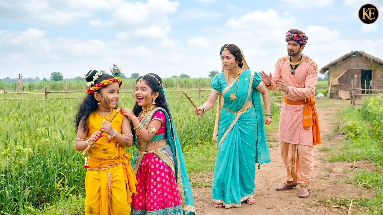 बाल कान्हा और राधा की मस्ती! यशोदा मैया हुई बहुत घुस्सा हुई || यशोमती मैया के नंदलाल || YMKN