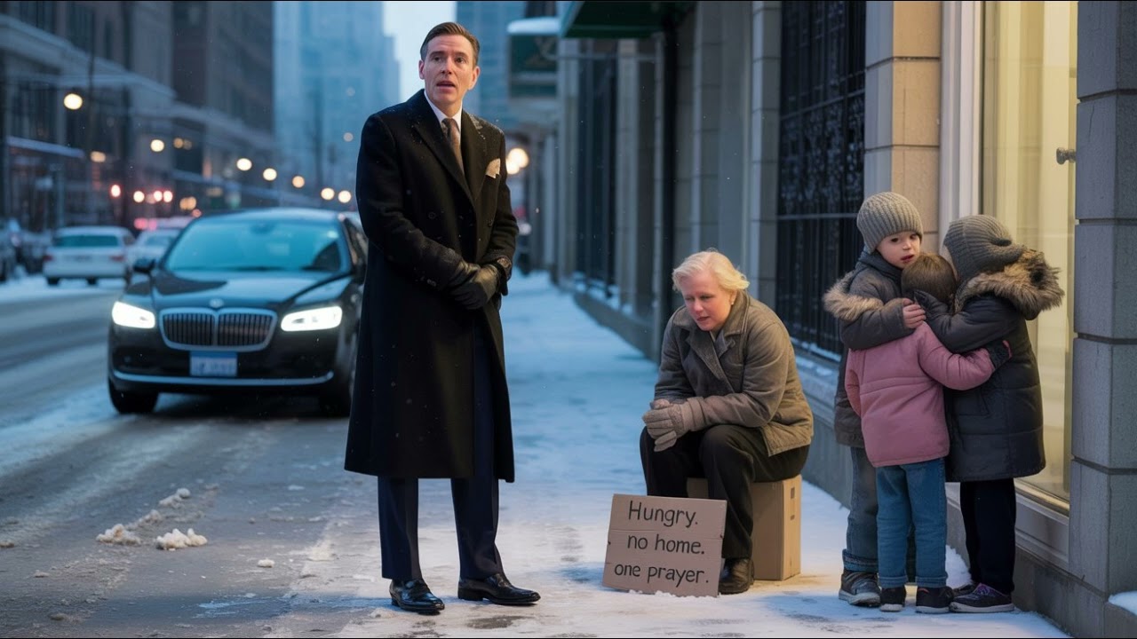 Un millionnaire pleure de solitude… jusqu’à ce qu’il croise une mère et ses triplés dans la rue