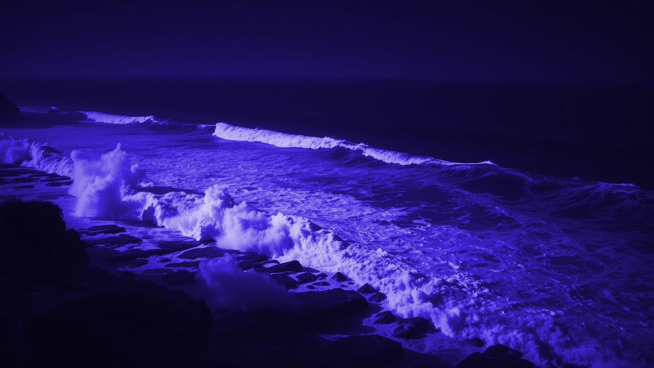 Ocean Waves at Midnight for Stress Relief and Emotional Calm 🌊