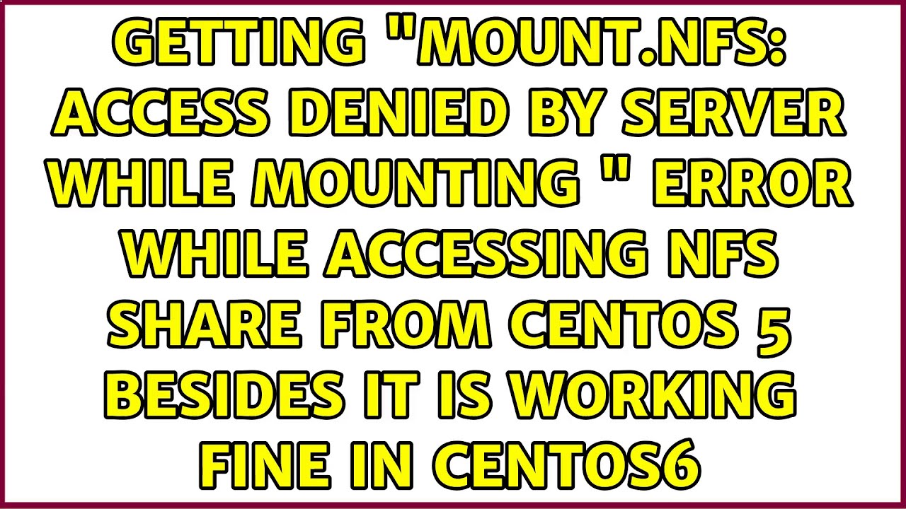 access denied by server while mounting 