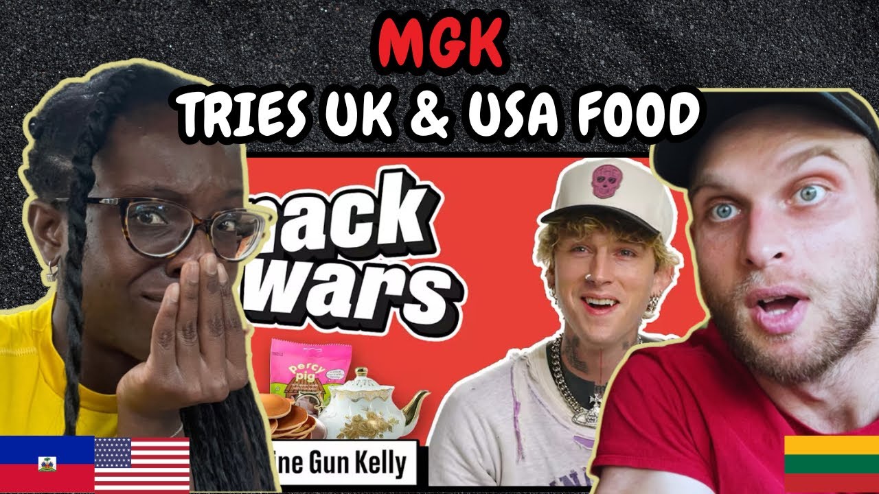 REACTION TO mgk Tries UK & USA Food at Snack Wars