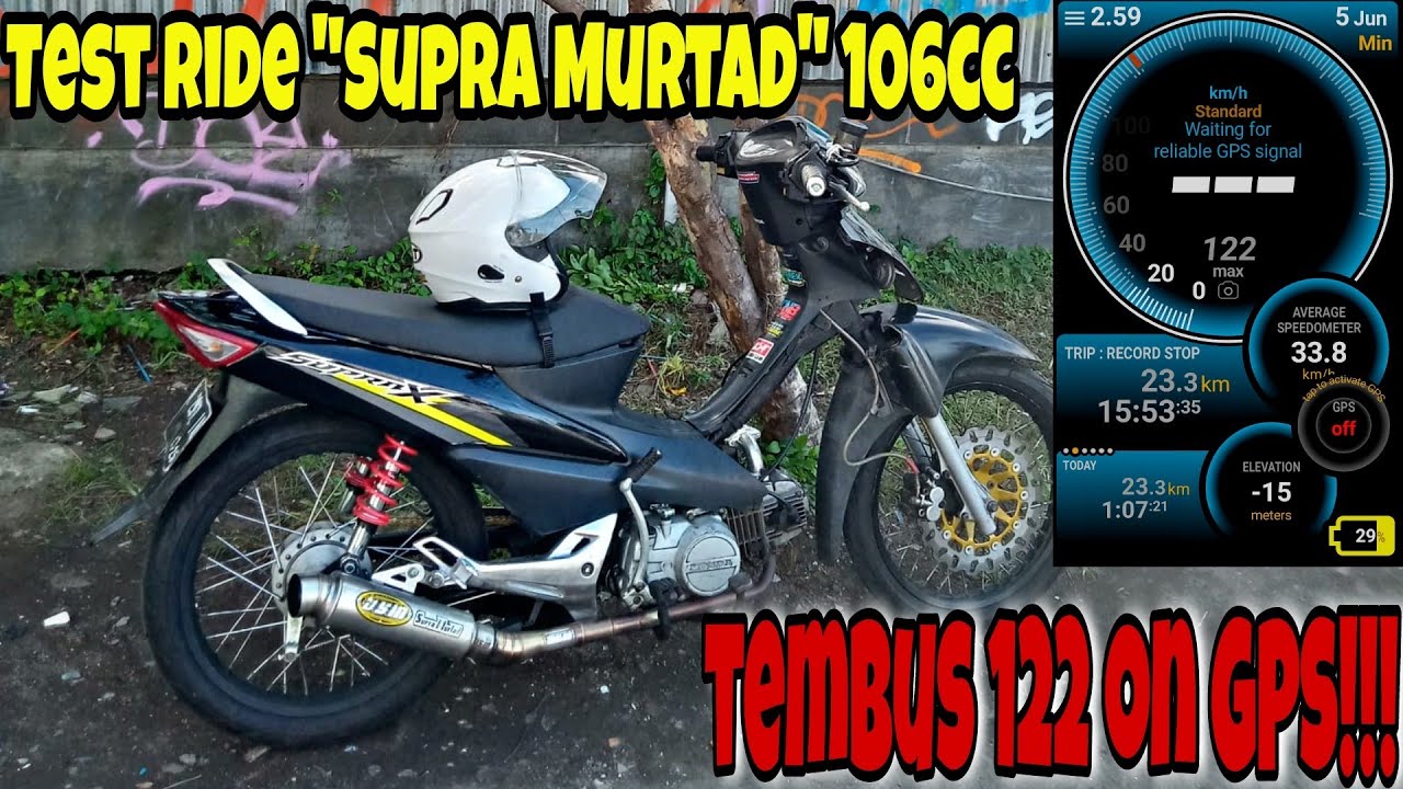 TEST RIDE SUPRA FIT NEW/CSERIES 106CC (P52.4 x L49.5/std) TOPSPEED ON GPS ULYSSE SPEEDOMETER