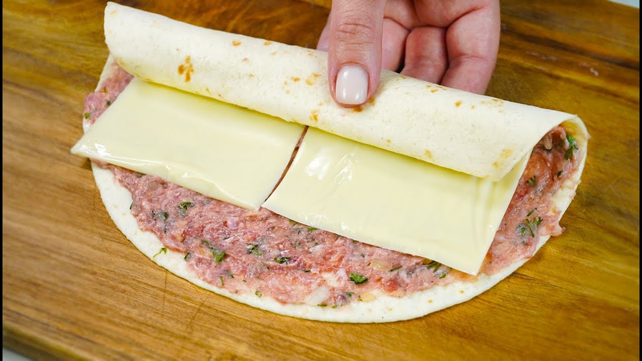 The most delicious tortilla recipe with minced meat! Quick breakfast for the whole family!