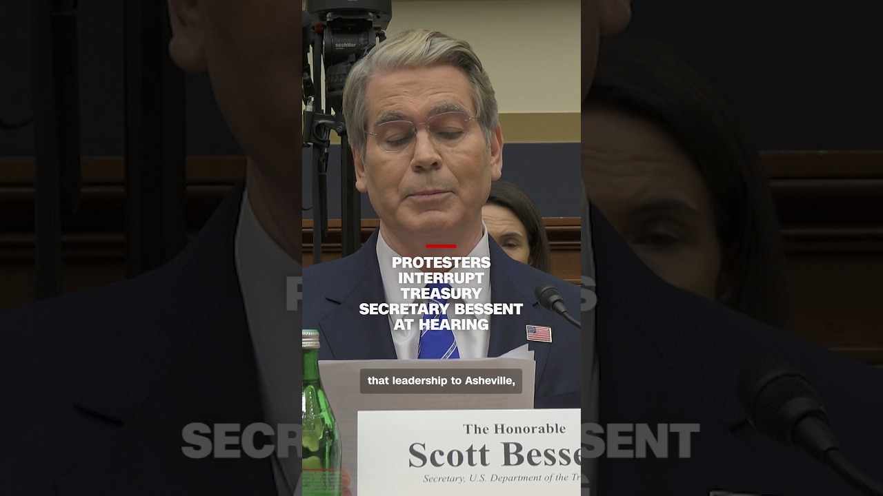 Protesters interrupt Treasury Secretary Bessent at hearing