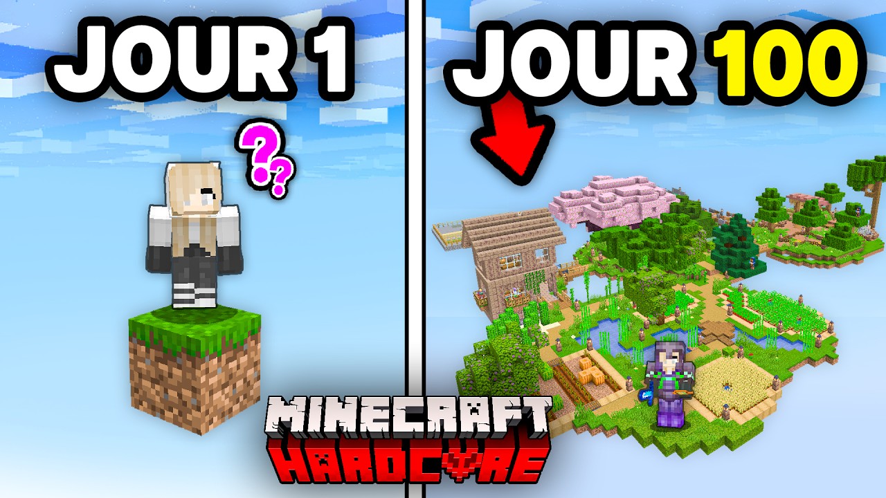 J'ai Surv&eacute;cu 100 Jours sur 1 SEUL BLOC.. en Hardcore sur Minecraft ! - [FILM]