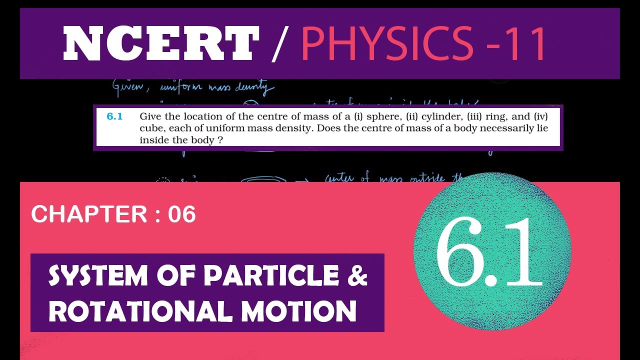 Class 11 Physics : NCERT Exercise 6.1 Solutions |  System of Particles & Rotational Motion