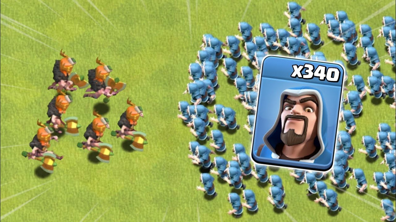 Can x340 Level 1 Troops Survive x6 Max Valkyries? | Clash of Clans