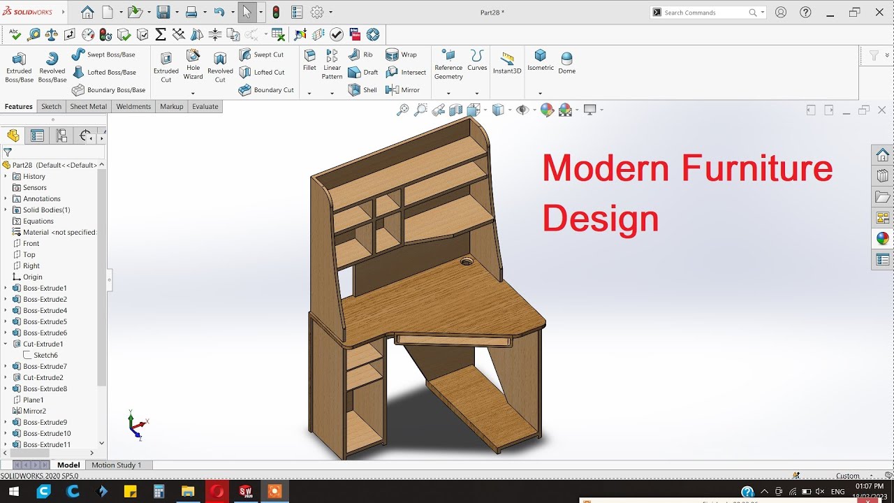 Solidworks Tutorial| How to make Modern Furniture in Solidworks #solidworks #furniture
