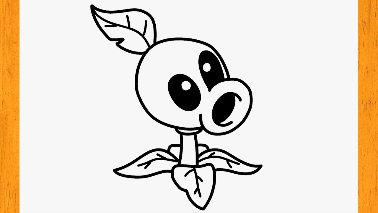 How to draw PEASHOOTER from Plants vs Zombies 3 PVZ 3