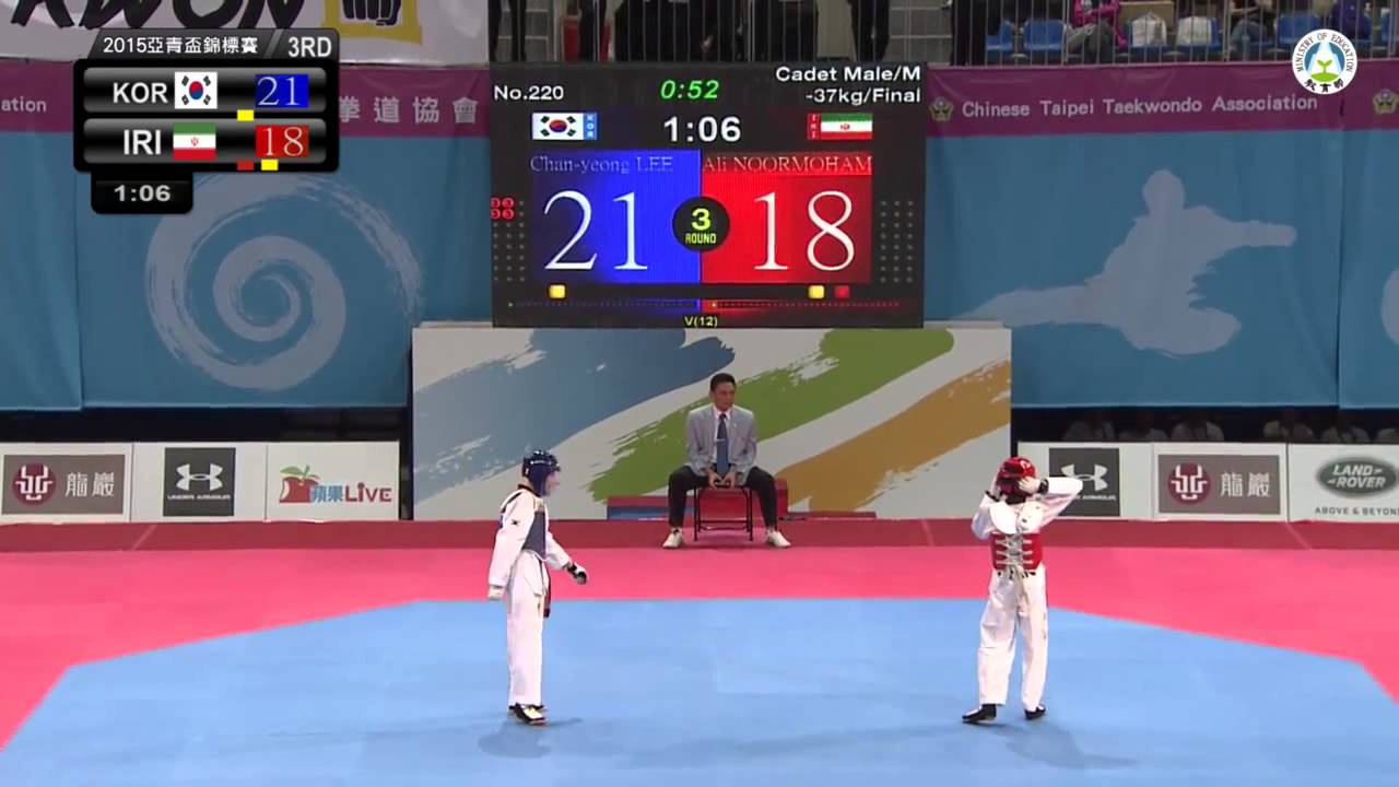 Asian Cadet Taekwondo Championships.  Final male  -37