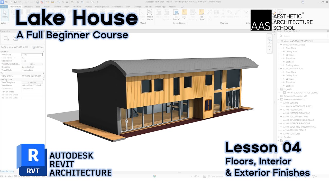 Revit Architecture Beginners Tutorial | Lesson 04 Floors, Interior &Exterior Finishes | BIM Project