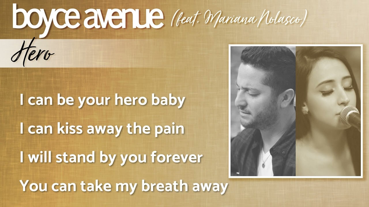 Hero - Enrique Iglesias (Lyrics)(Boyce Avenue ft. Mariana Nolasco acoustic cover) on Spotify & Apple