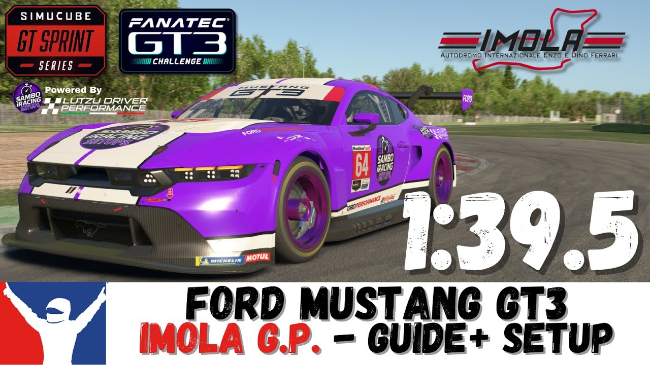 iRacing Ford Mustang GT3 Imola Guide 1:39.5 How to GT3 Imola Grand Prix Track Guide & Setup