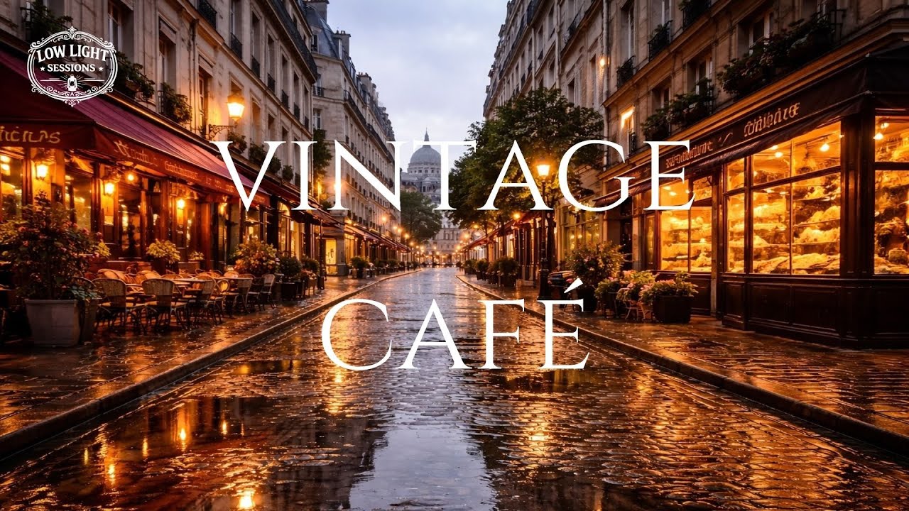 Vintage Café Jazz ☕ | Rainy European Evening Ambience