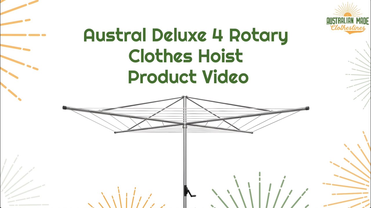 Austral Deluxe 4 Rotary Clothes Hoist Video - Australian Made Clothesline