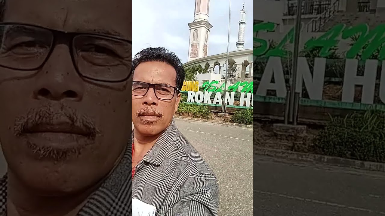 WISATA RELIGI RIAU :  Luas dan Megah Masjid Agung Islamic Center Rokan Hulu, Riau. 