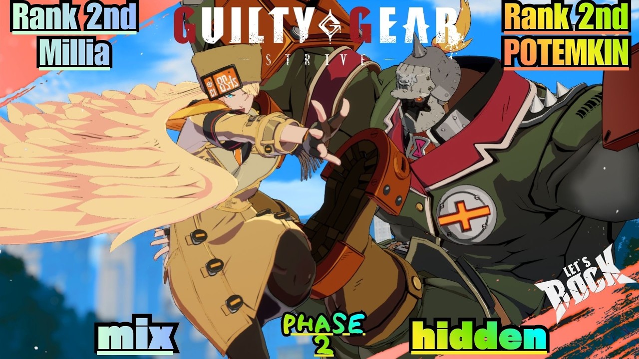 GGST➤Rank 2nd Millia / ミリア [ mix ] vs Rank 2nd POTEMKIN / ポチョムキン [ hidden ] Guilty Gear Strive
