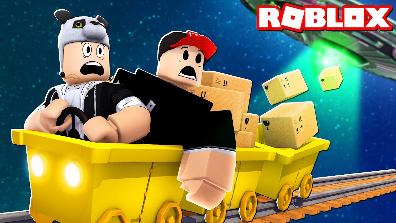 Uzay Haritası! Kart Araba ile Kutu Taşı ve Sona Git - Roblox Cart Ride Delivery Service
