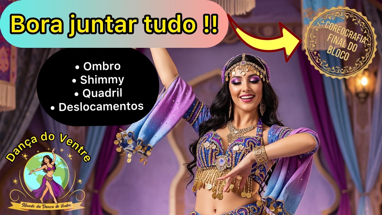Coreografia de Dança do Ventre 👉🏻 Shimmy + Ombros + Batida Lateral + Deslocamentos.