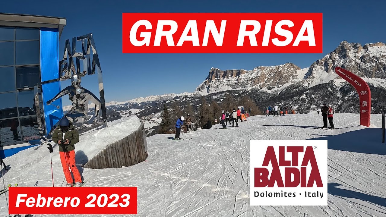Pista negra GRAN RISA. Ski Alta Badia.- 4K